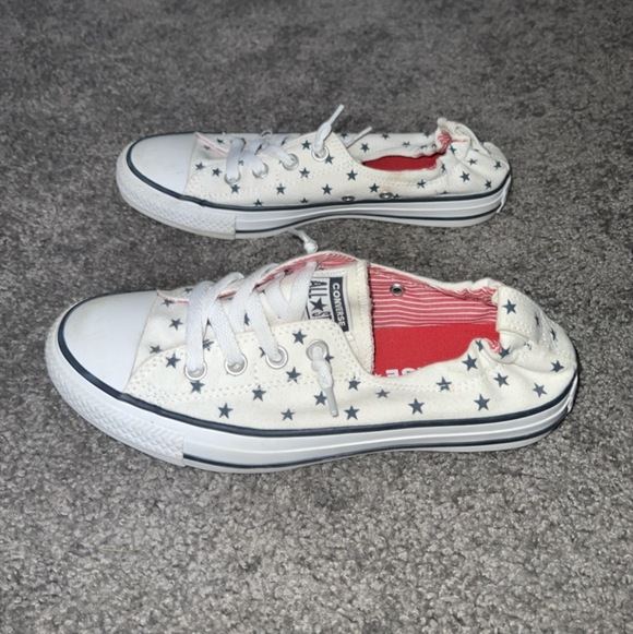 Converse All Star Sneakers White and Blue Stars - Picture 6 of 7